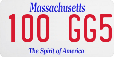 MA license plate 100GG5