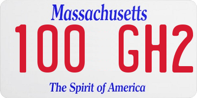 MA license plate 100GH2