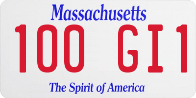 MA license plate 100GI1