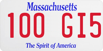 MA license plate 100GI5