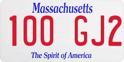 MA license plate 100GJ2