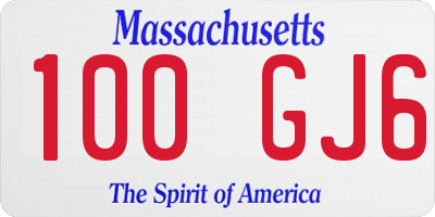 MA license plate 100GJ6