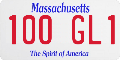 MA license plate 100GL1