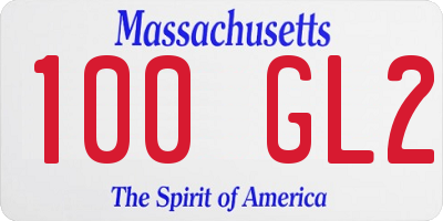 MA license plate 100GL2