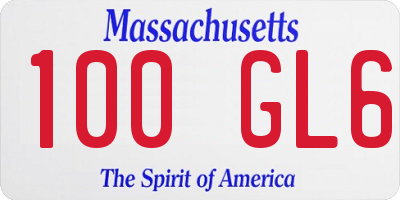 MA license plate 100GL6