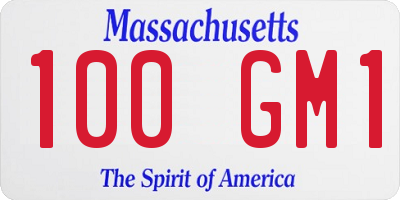 MA license plate 100GM1