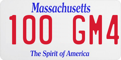 MA license plate 100GM4