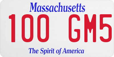 MA license plate 100GM5
