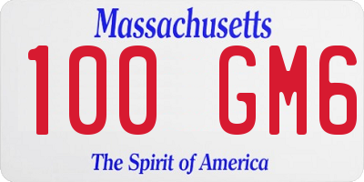 MA license plate 100GM6