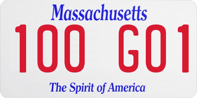 MA license plate 100GO1