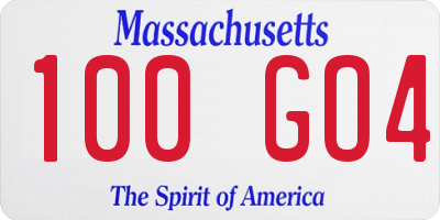 MA license plate 100GO4