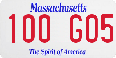 MA license plate 100GO5