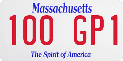 MA license plate 100GP1