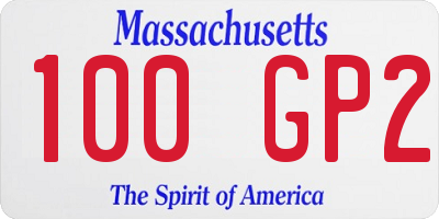 MA license plate 100GP2