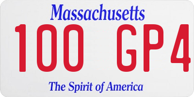 MA license plate 100GP4