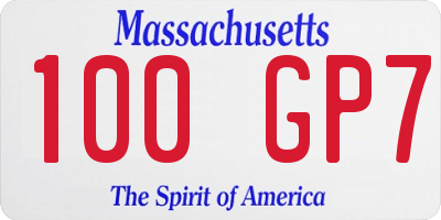 MA license plate 100GP7