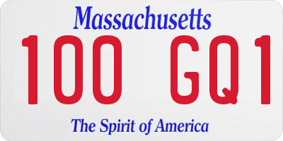 MA license plate 100GQ1