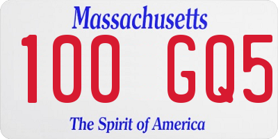 MA license plate 100GQ5