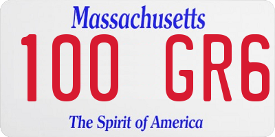 MA license plate 100GR6