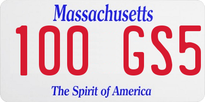 MA license plate 100GS5