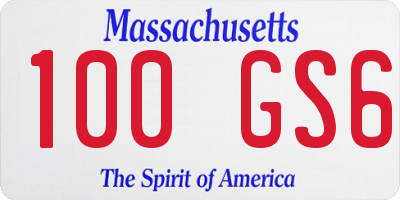 MA license plate 100GS6