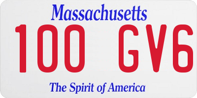 MA license plate 100GV6