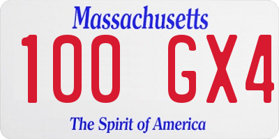 MA license plate 100GX4