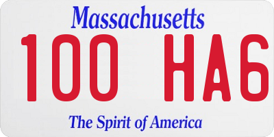 MA license plate 100HA6