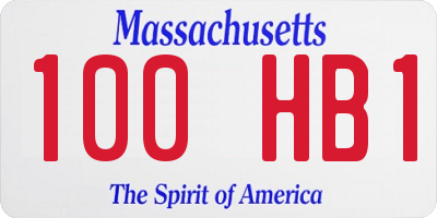 MA license plate 100HB1