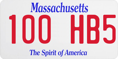 MA license plate 100HB5