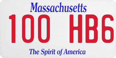 MA license plate 100HB6