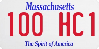 MA license plate 100HC1