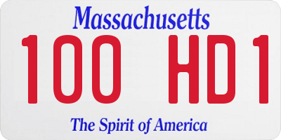 MA license plate 100HD1