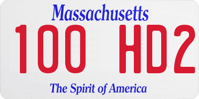 MA license plate 100HD2