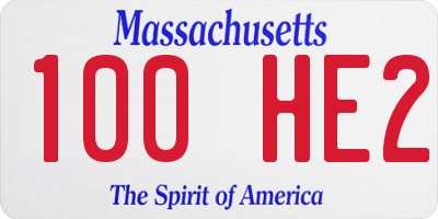 MA license plate 100HE2