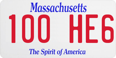 MA license plate 100HE6