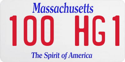 MA license plate 100HG1