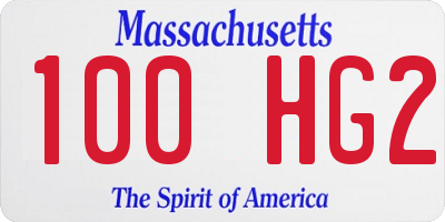 MA license plate 100HG2