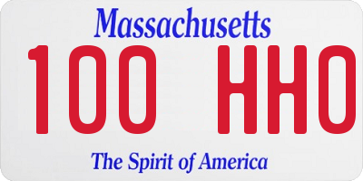 MA license plate 100HH0