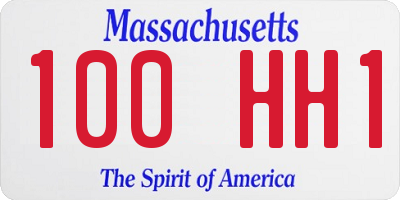 MA license plate 100HH1