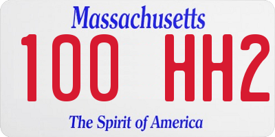 MA license plate 100HH2