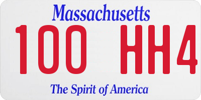 MA license plate 100HH4