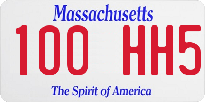 MA license plate 100HH5