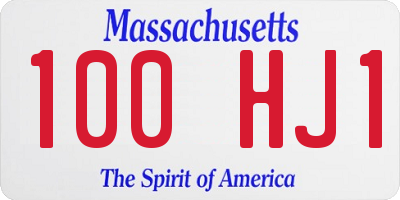 MA license plate 100HJ1