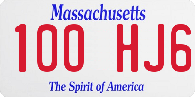 MA license plate 100HJ6