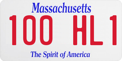 MA license plate 100HL1