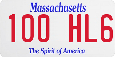 MA license plate 100HL6