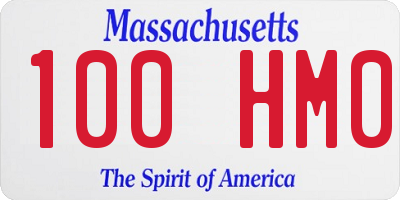 MA license plate 100HM0