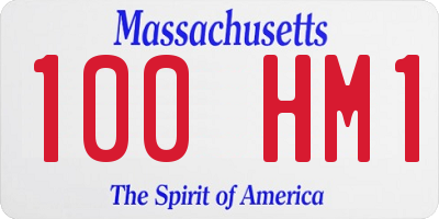 MA license plate 100HM1