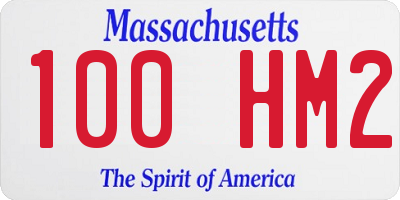 MA license plate 100HM2